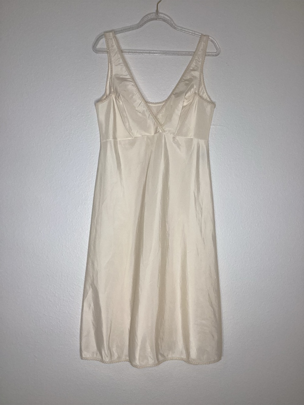 Vintage Alice Maloof Satin Slip Dress Nude GrannyCore Med